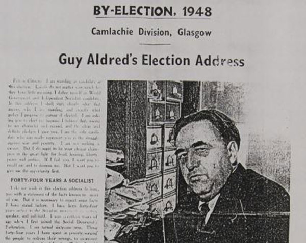 Aldred's election address for the Camlachie by-election in 1948 (KV 2/792)