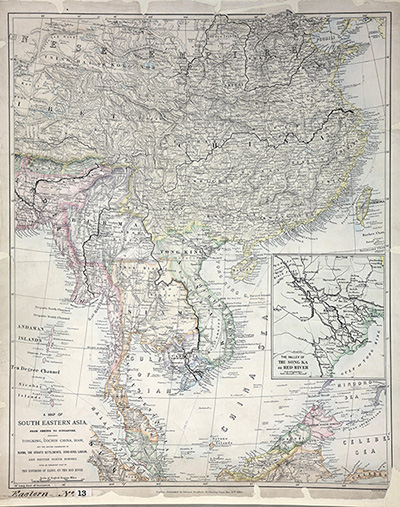 A map of Southeastern Asia from 1883 (catalogue reference CO 700/EASTERN13)