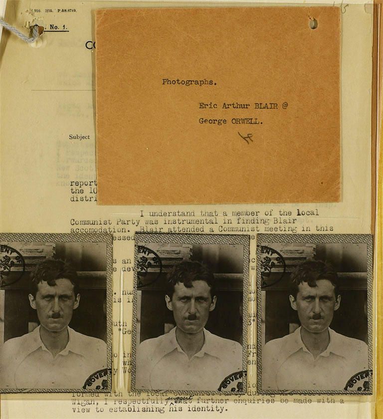 Photographs of Eric Blair/George Orwell from the Special Branch file (catalogue reference; MEPO 38/69)