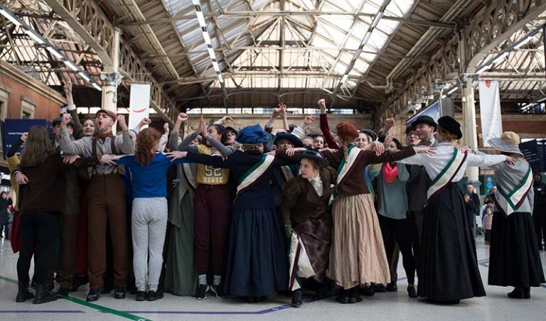 The performance at Victoria Station. Photo Credit: Combination Dance / Scott David Photography