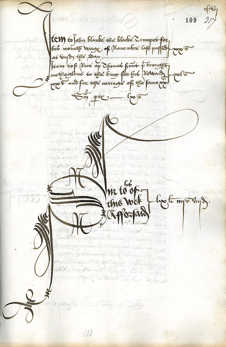 Pay for John Blanke, 1507 (E 36/214 f109)
