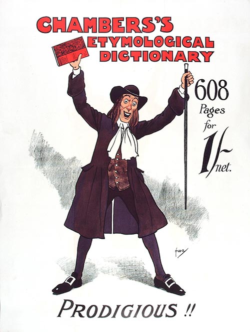 Chamber's Etymological Dictionary poster, 1903. Catalogue ref: COPY 1/208B (22)