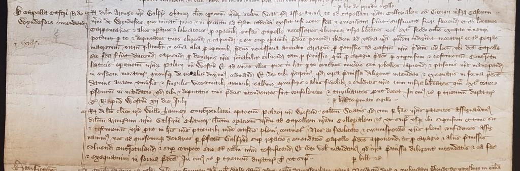 Chaucer’s appointment as Clerk of the Works for St George’s Chapel, Windsor, July 1390 [catalogue reference: C 66/331, m. 33]