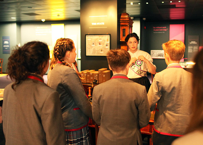 The students meet Annie Kenney