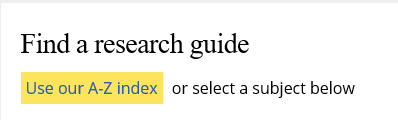 Image of the A-Z index button