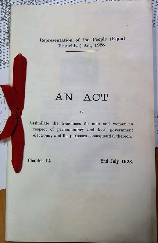 The Representation of the People (Equal Franchise) Act 1928. Reference: C 65/6520.