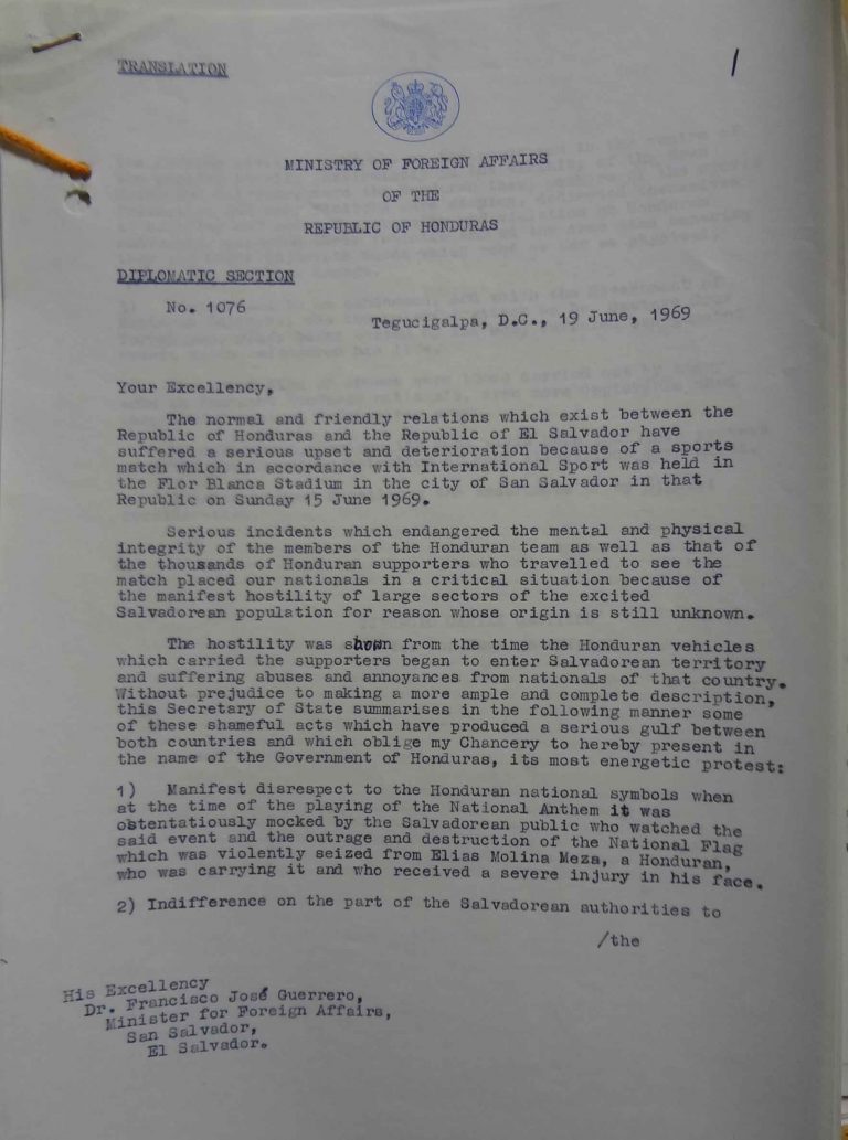 Tiburcio Carias Castillo to Francisco José Guerrero, 19 June 1969 (catalogue reference: FCO 7/1210)