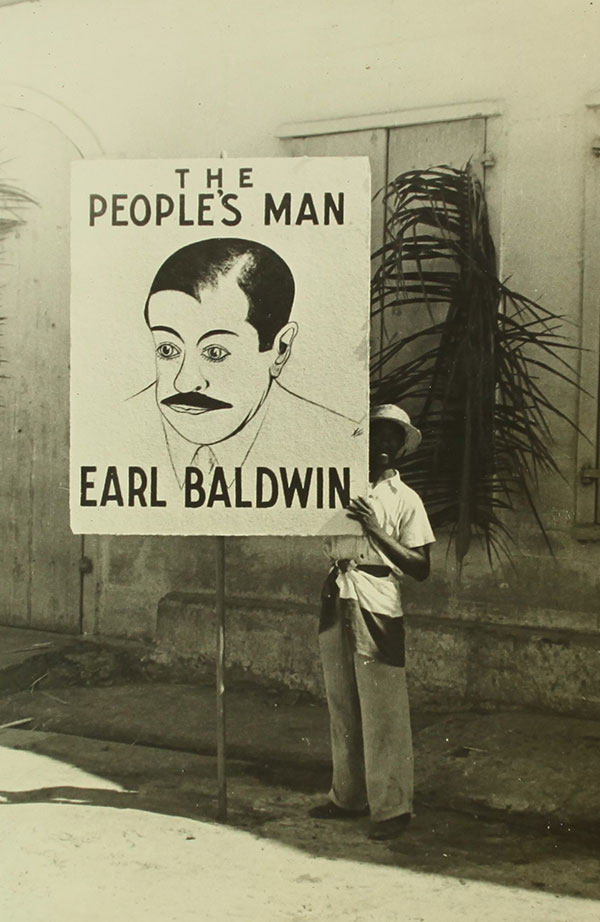 A placard held by a supporter in St John's Antigua