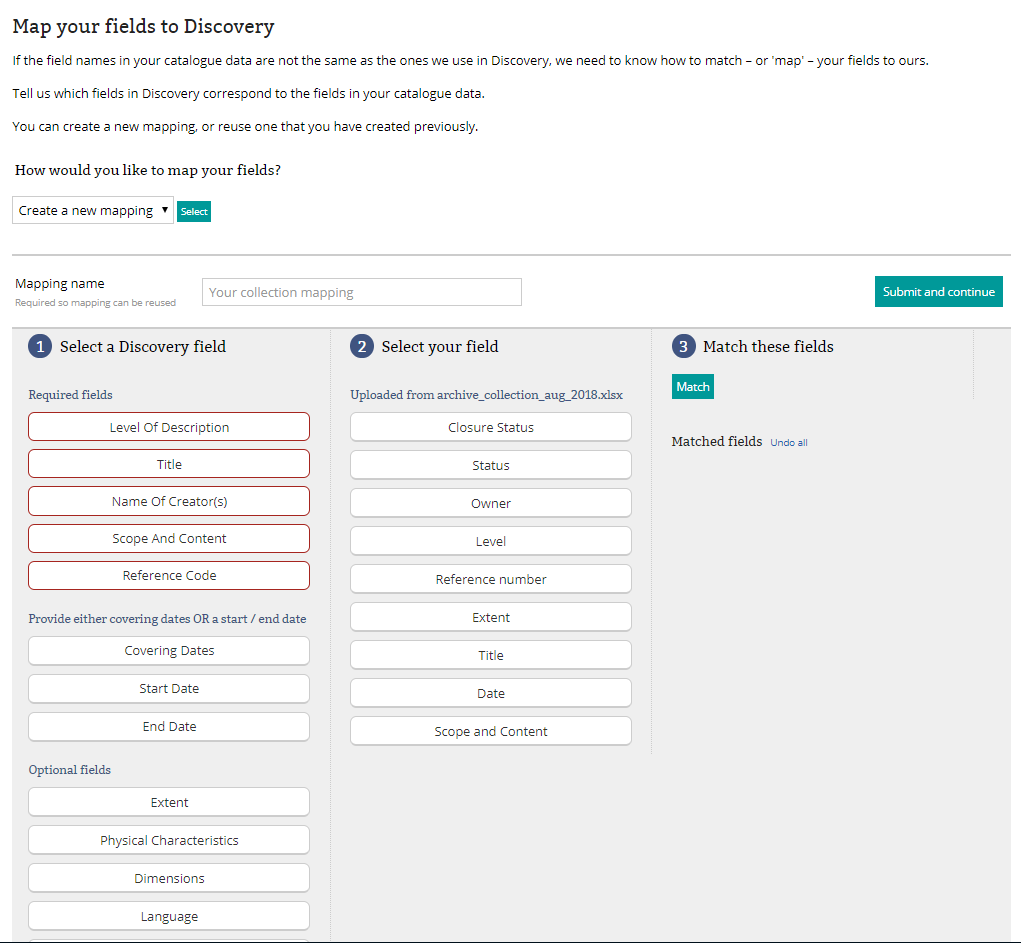 The MYC metadata mapper interface