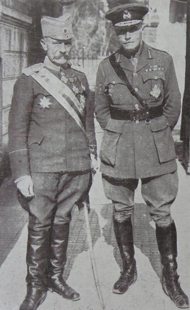 Bulgarian Front: General Mishitch, Commander of Serbian forces and General Milne Commander of British forces in the Balkans. Reference ZPER 34/153