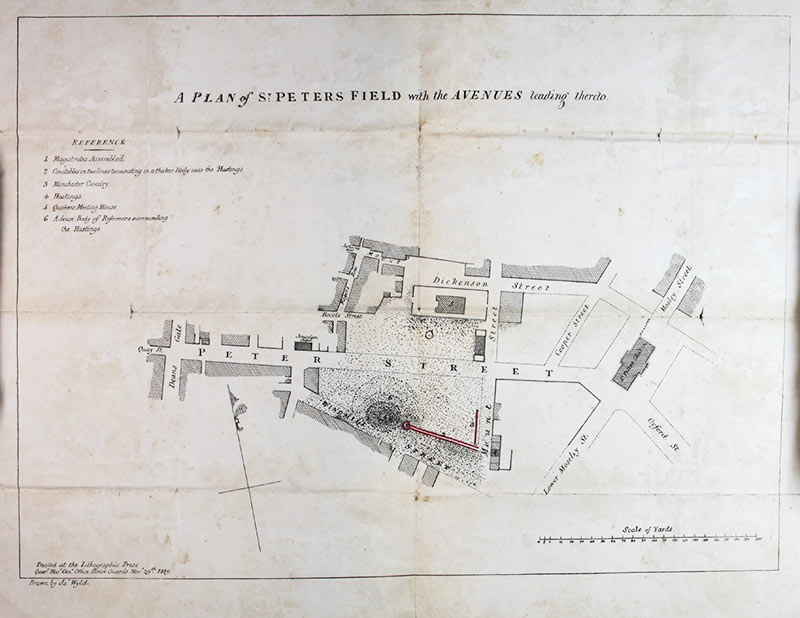 A map of St Peter's Field, Manchester and its surroundings, 1819. Catalogue reference: TS 11/1056