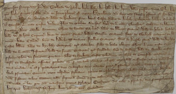 Names and titles of the monks of the Cistercian abbey of Rufford, Nottinghamshire, in 1314