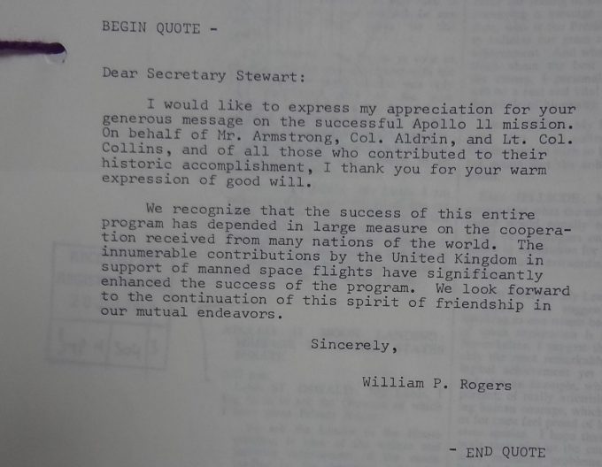 Typed letter from William Rogers to Michael Stewart (catalogue reference: FCO 55/351).