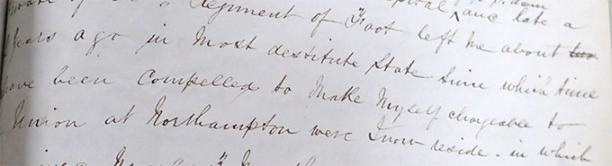 A handwritten petition by Catherine Scarborough, dated 1842.
