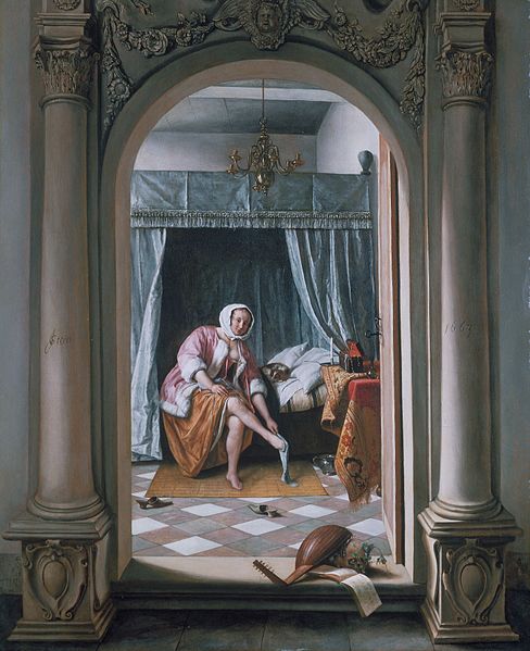 A_Woman_at_her_Toilet_by_Jan_Steen (1663) Wikimedia Commons