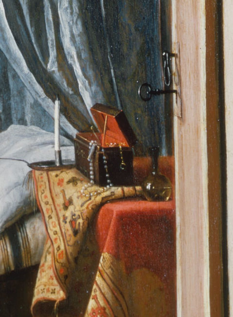 A Woman at Her Toilet - Jan Steen (Table Detail)