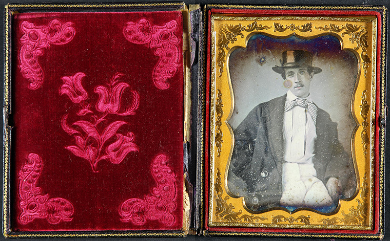 The Tichborne Claimant case (extracted from J90-1225) daguerreotype of Roger Tichborne in frame 1868-1873.