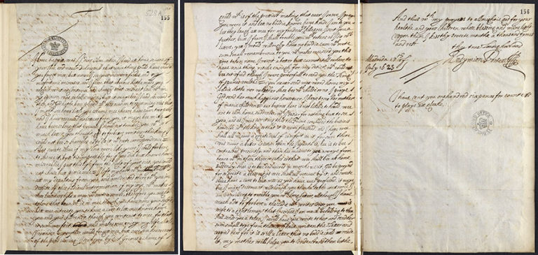 Letter from Endymion Porter to his wife Olive.