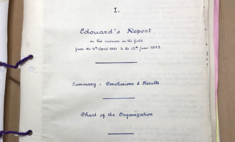 Title page of the report, referring to Egbert by his alias, Edouard.