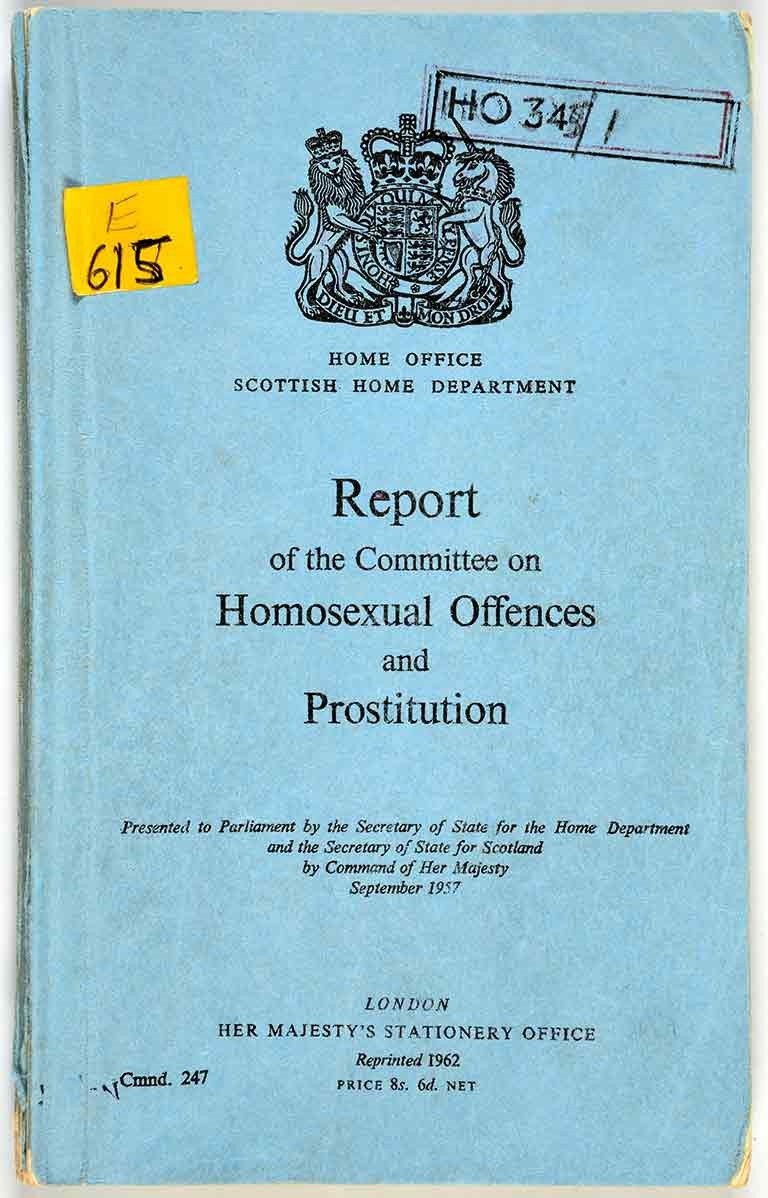 The Report of the Departmental Committee on Homosexual Offences and Prostitution (better known as the Wolfenden report), originally published in Britain on 4 September 1957.