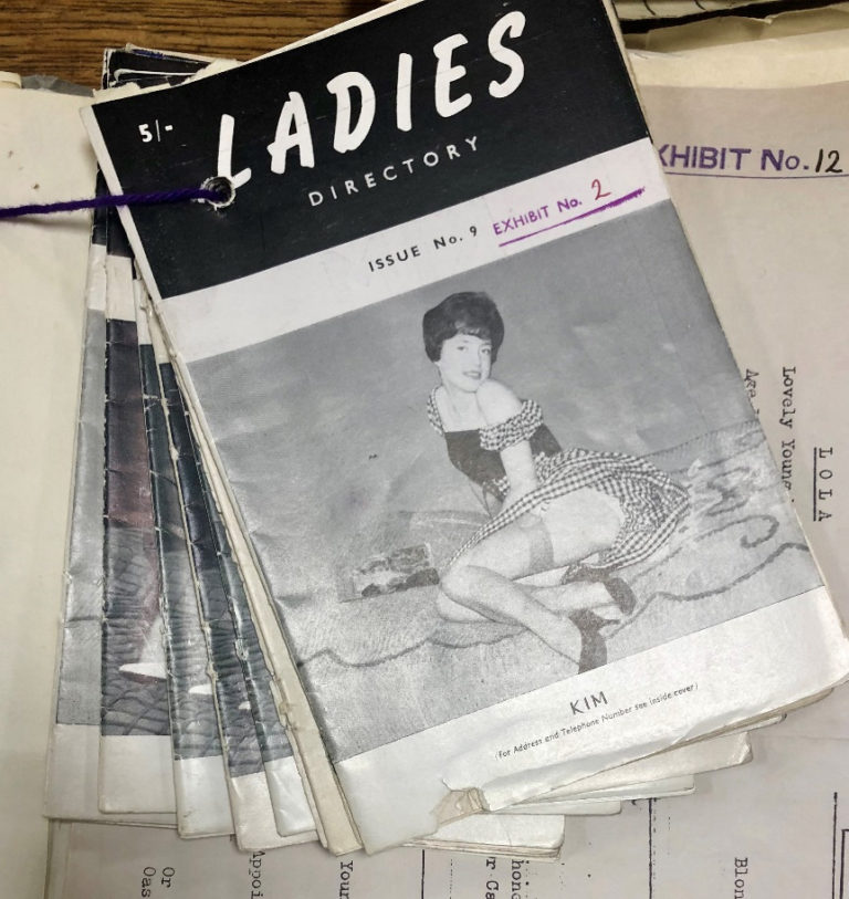Multiple copies of the ‘Ladies Directory' that were seized in association with the conviction of publisher Frederick Charles Shaw, 1959-1961.