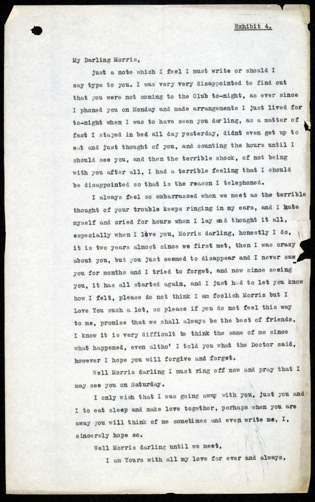 Transcript of ‘My Darling Morris’, a letter from Cyril to Morris.