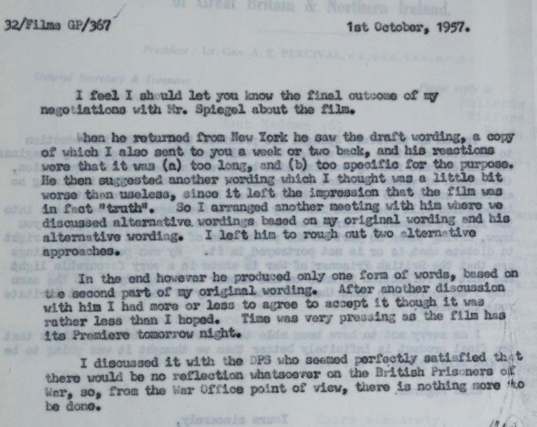 Extract from a letter by Major-General A C Shortt to Lieutenant-General A E Percival explaining how he has had to compromise on the form of words to be used as a disclaimer.
