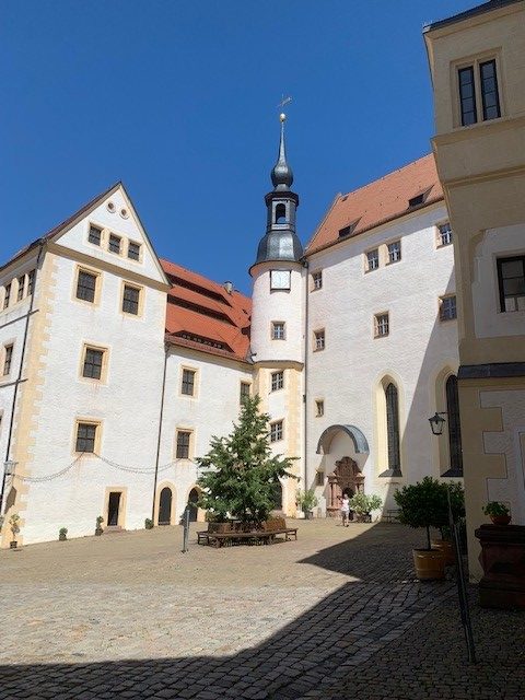 Colour photograph of the exterior of Colditz castle.