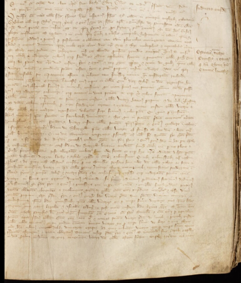 Extract from the document for the Ordination of the vicarage of Pontefract, 1361 – Register of Archbishop John Thoresby: York, Borthwick Institute for Archives.