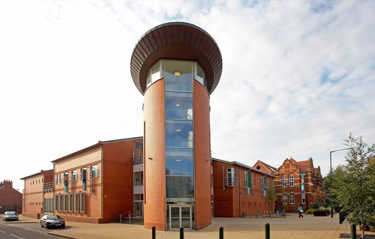 Colour photograph of the Treasure House, the modern building where East Riding Archives are based.