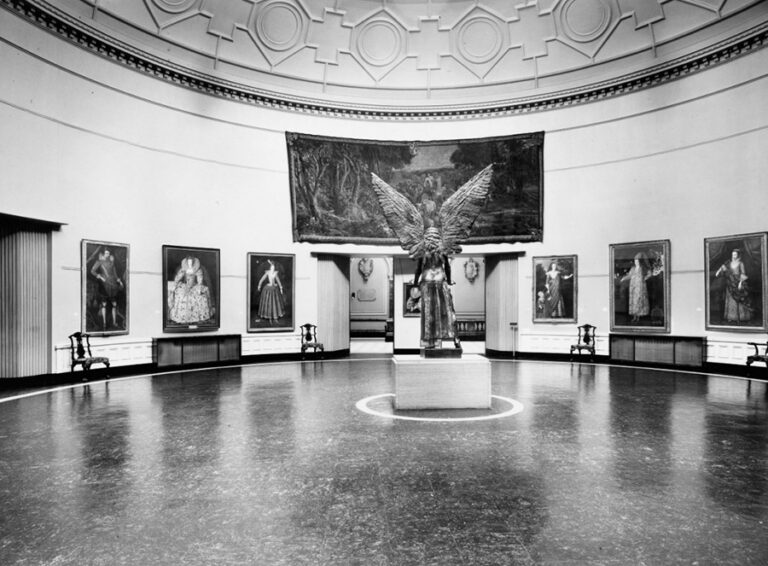 Birmingham Museums and Art Gallery Round Room showing the 'Lucifer' (1944-45) sculpture by Sir Jacob Epstein from the Birmingham Museums Trust Photo archive.