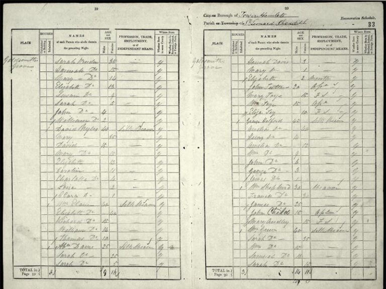 Census entry for 1841 for William Toye, transcribed by the enumerator.