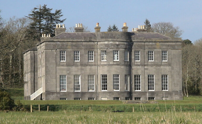 The grey and imposing Gore-Booth family home Lissadell House, in County Sligo, Ireland.