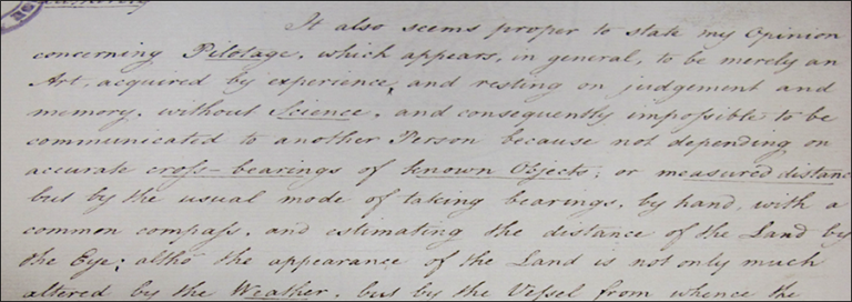 Dalrymple’s letter on 14 January 1807 to William Marsden the Secretary to the Admiralty regarding the nature of surveying.