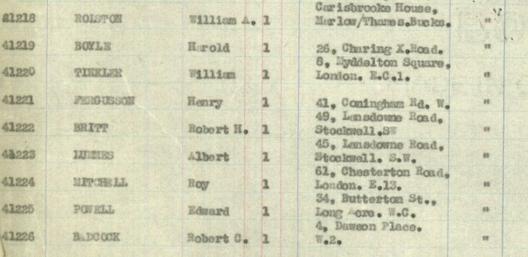 Passenger list, showing Bert and Bobby as ‘actors’ travelling to New York.