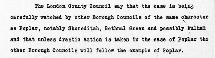 Default of Poplar Borough Council, Memorandum by Alfred Mond. 28 July 1921.