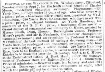 ‘Festival at the Wenlock Bath’, Bell’s Life in London, 28 August 1869, p. 7.