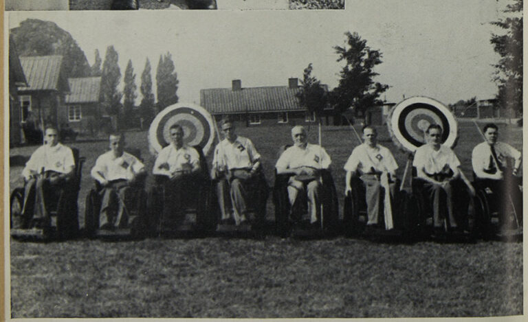 Photo of the Star and Garter team of archers from the first Stoke Mandeville Games in 1948.