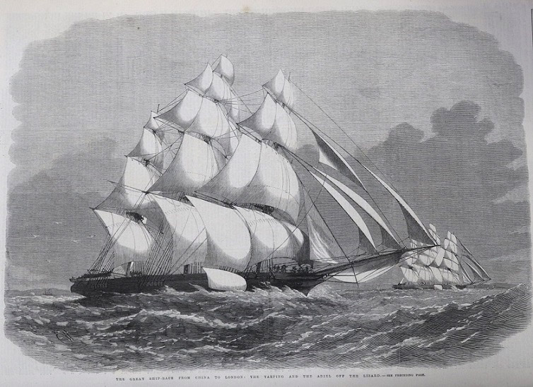 Illustrated London News, 22 September 1866 p276. Taeping and Ariel off The Lizard.