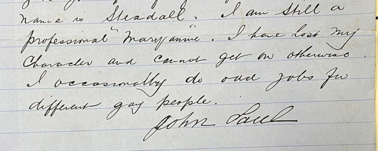 Extract from the testimony of John Saul, used in the Cleveland Street scandal case.