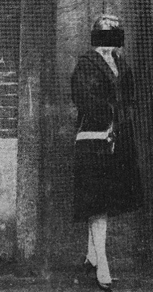 Image of an anonymous sex worker, from a newspaper article in a file on ‘Vice in Stepney’, 1957-1964.