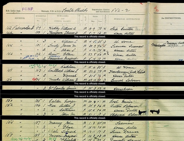 The last ship's movement card for Trelawny, reported as sunk by enemy action on 22 February 1941.