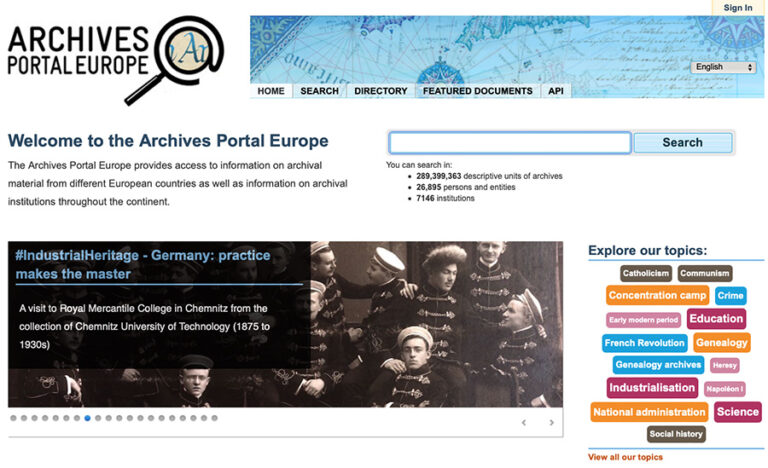 Screenshot of the APE homepage