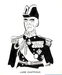 Black and white illustration of Admiral of the Fleet Lord Chatfield.