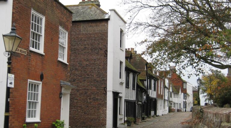 A row of old houses in Rye in Kent.