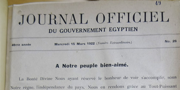 100 years ago: ‘Egypt is declared to be an independent sovereign State’