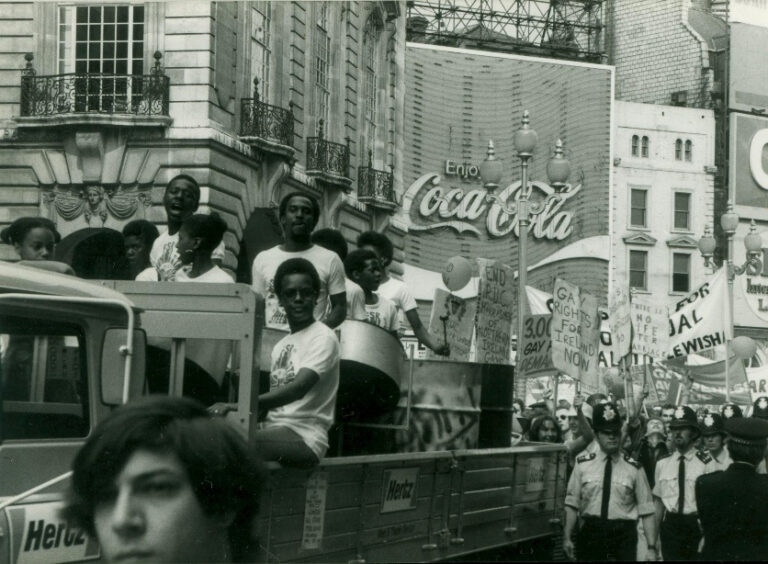 Demonstrators march and drive down Regents Street towards Piccadilly Circus.