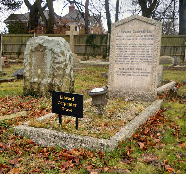 Photograph of a grave in a cemetery.