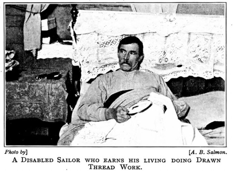 A disabled sailor lies on a bed.