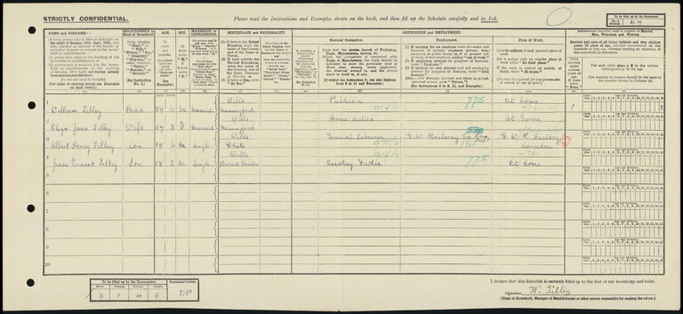 A 1921 census record 